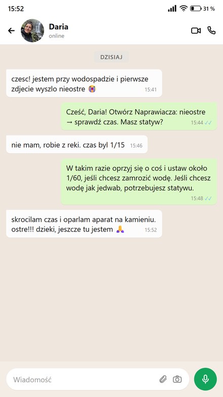 Ktoś pisze, że dzięki Naprawiaczowi od razu poprawił nieostre zdjęcie