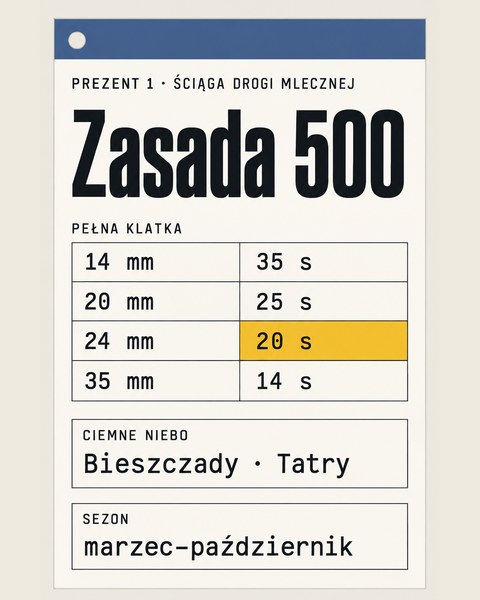 Ściąga Drogi Mlecznej: tabela zasady 500