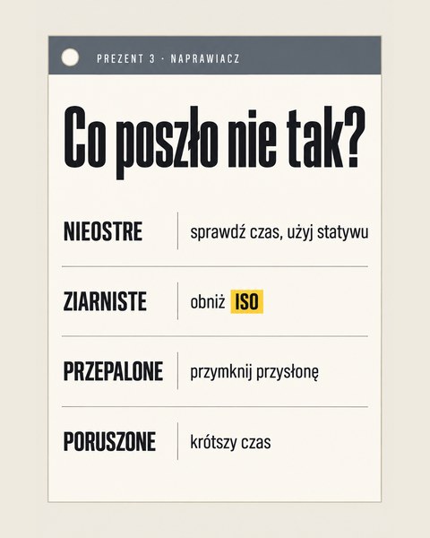 Naprawiacz: nieostre, ziarniste, przepalone, poruszone